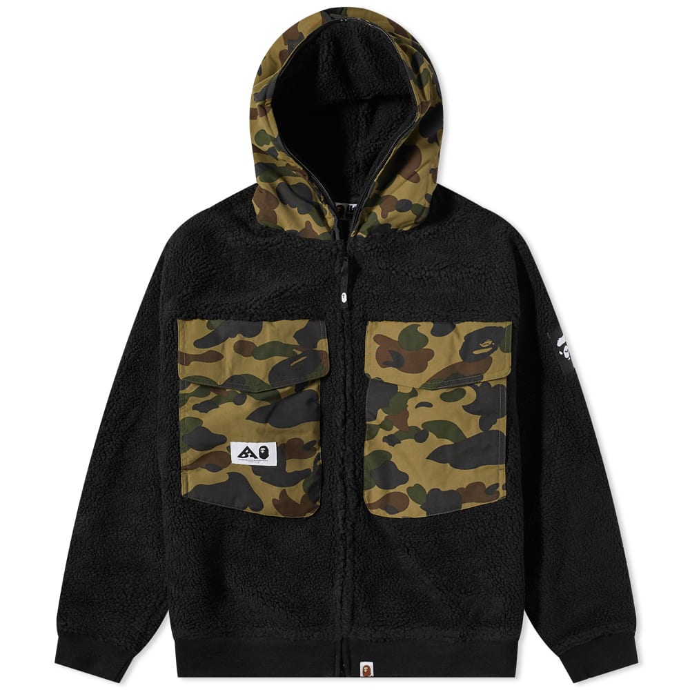 Jakke BAPE Big Pocket Relaxed Fit Boa Jacket Sort | 001LJI801004M-BLK, 0