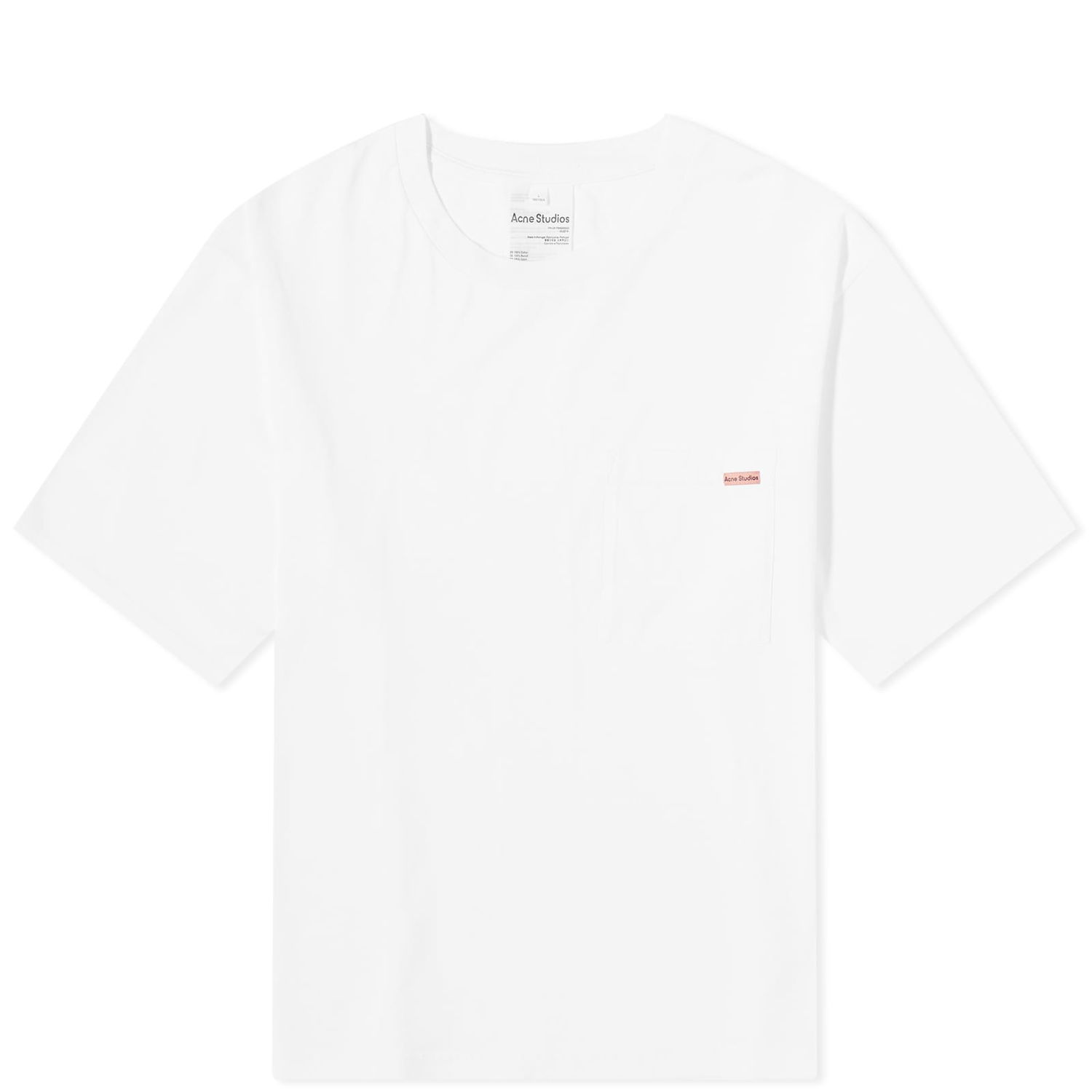T-shirt Acne Studios Edie Pocket Pink Label T-Shirt Hvid | CL0219-183, 0