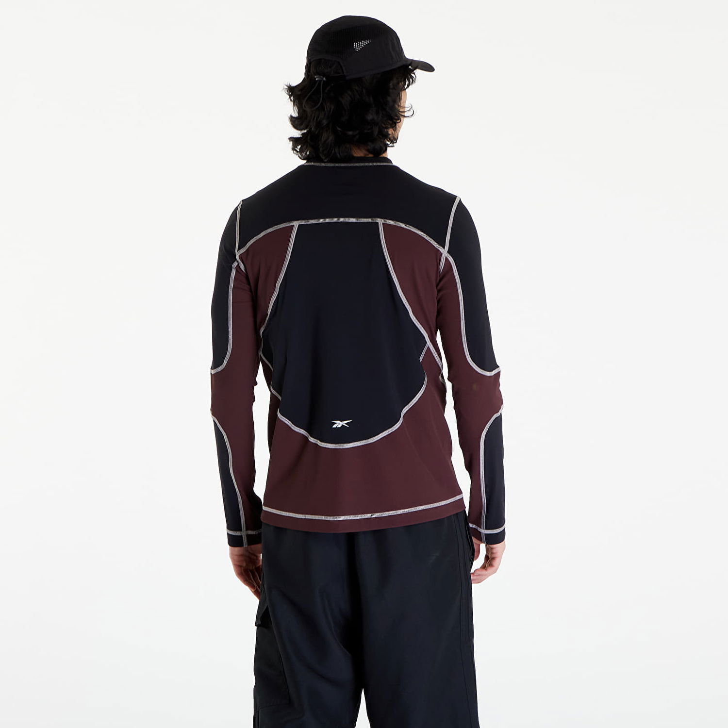 T-shirt Reebok Ribbed Training Long Sleeve T-Shirt Bordeaux/ Black Sort | RMVB001C99FAB0011028, 1