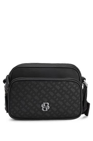 Skuldertaske BOSS Monogram Crossbody Bag Sort | 50548085