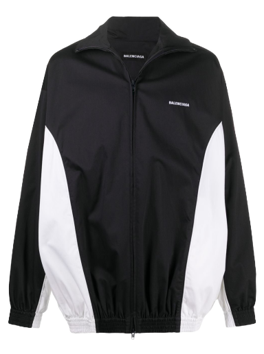Vindjakke Balenciaga Logo Zip Up Windbreaker Jacket Sort | 622301TBP018065