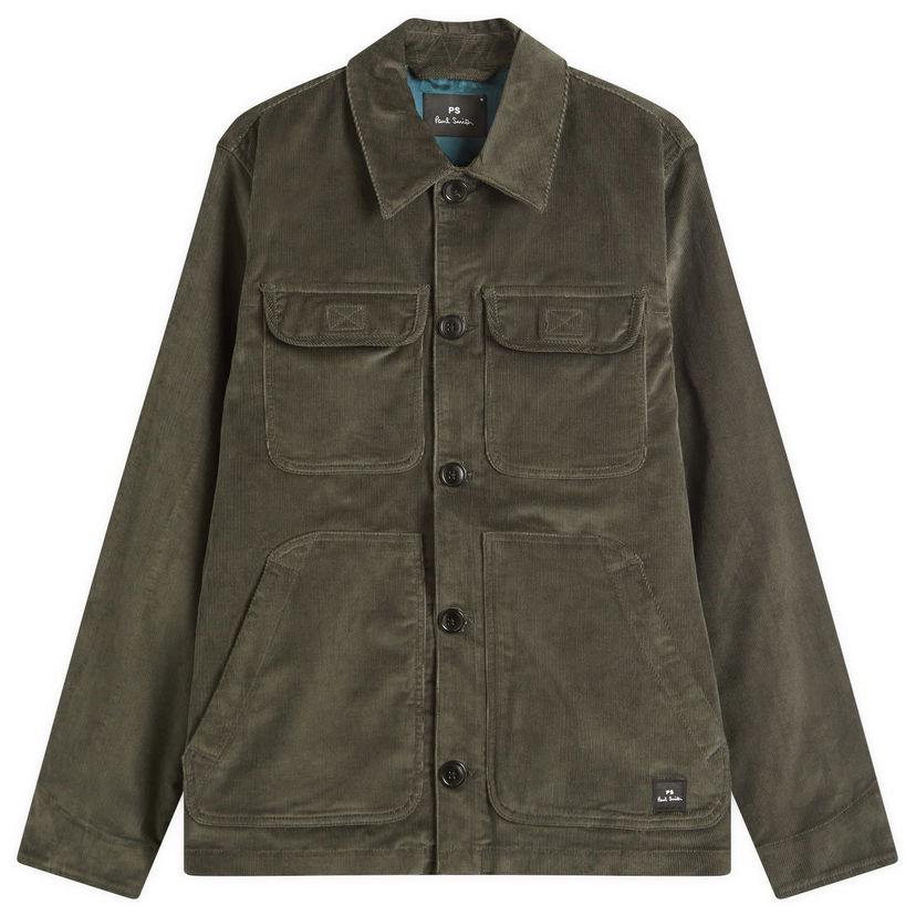 Jakke Paul Smith PS Paul Smith Four-Pocket Corduroy Overshirt Grøn | M2R-021Z-N22223-38
