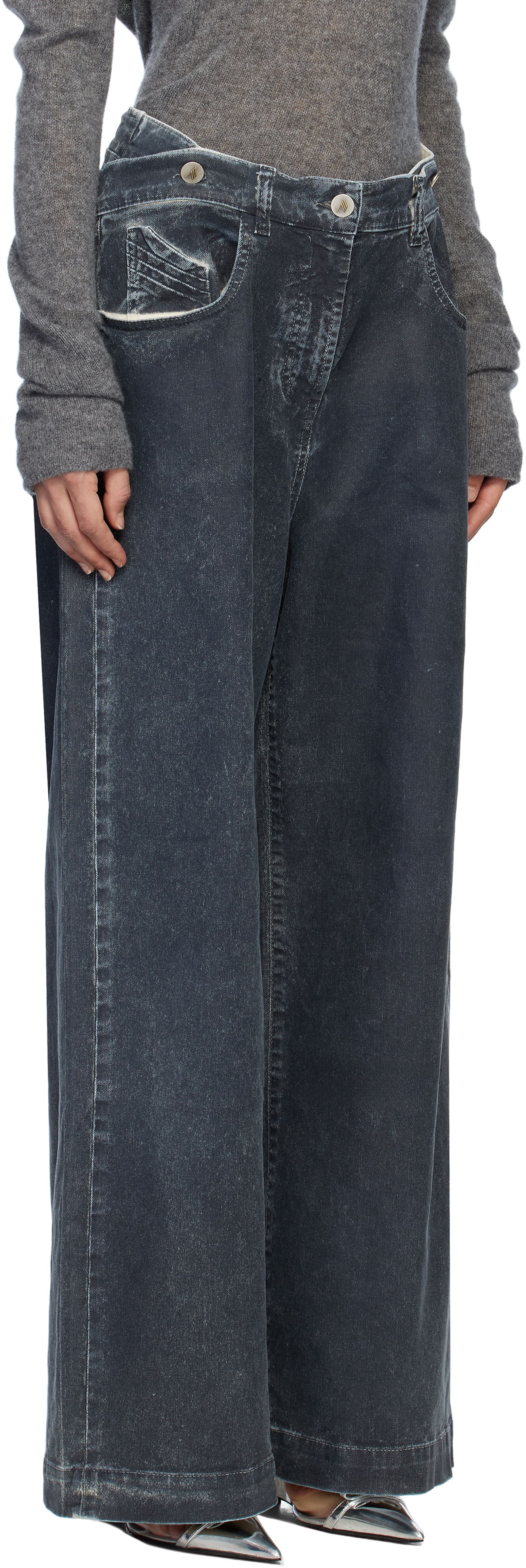 Jeans The Attico The Attico Long Wide-Leg Jeans Blå | 250WCP00190 DDD100AA, 1