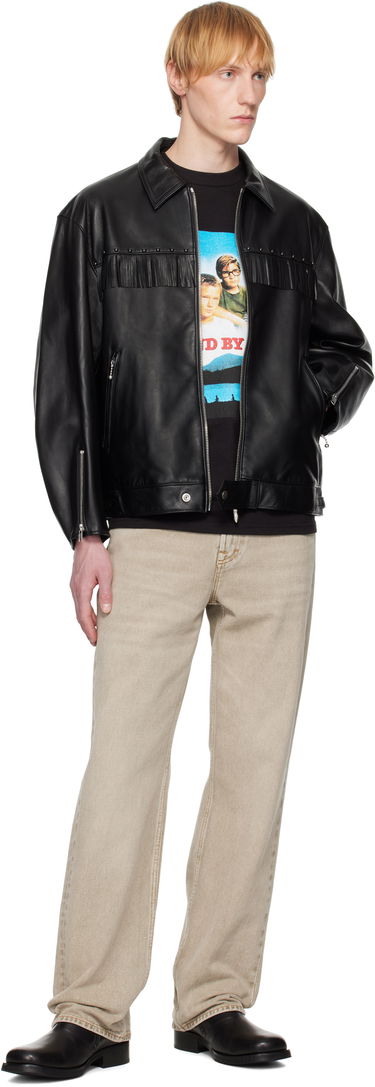Jakke WACKO MARIA WACKO MARIA WOLF'S HEAD Edition Leather Fringe Jacket Sort | WOLFSHEAD-WM-BL16, 3