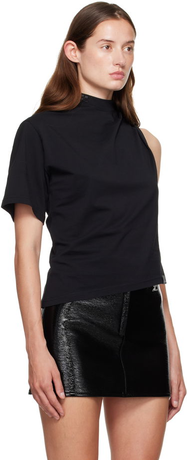 T-shirt Courrèges Courrèges Twist Asymmetrical T-Shirt Sort | 325JTS209JS0233, 1