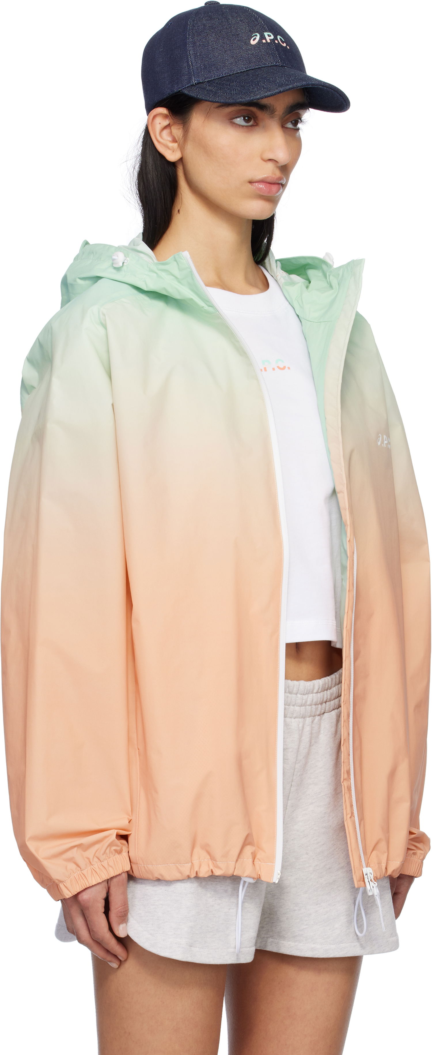 Vindjakke A.P.C. A.P.C. ASICS Edition Meadow Gradient Hooded Jacket Orange | PSAKO-M32001, 1