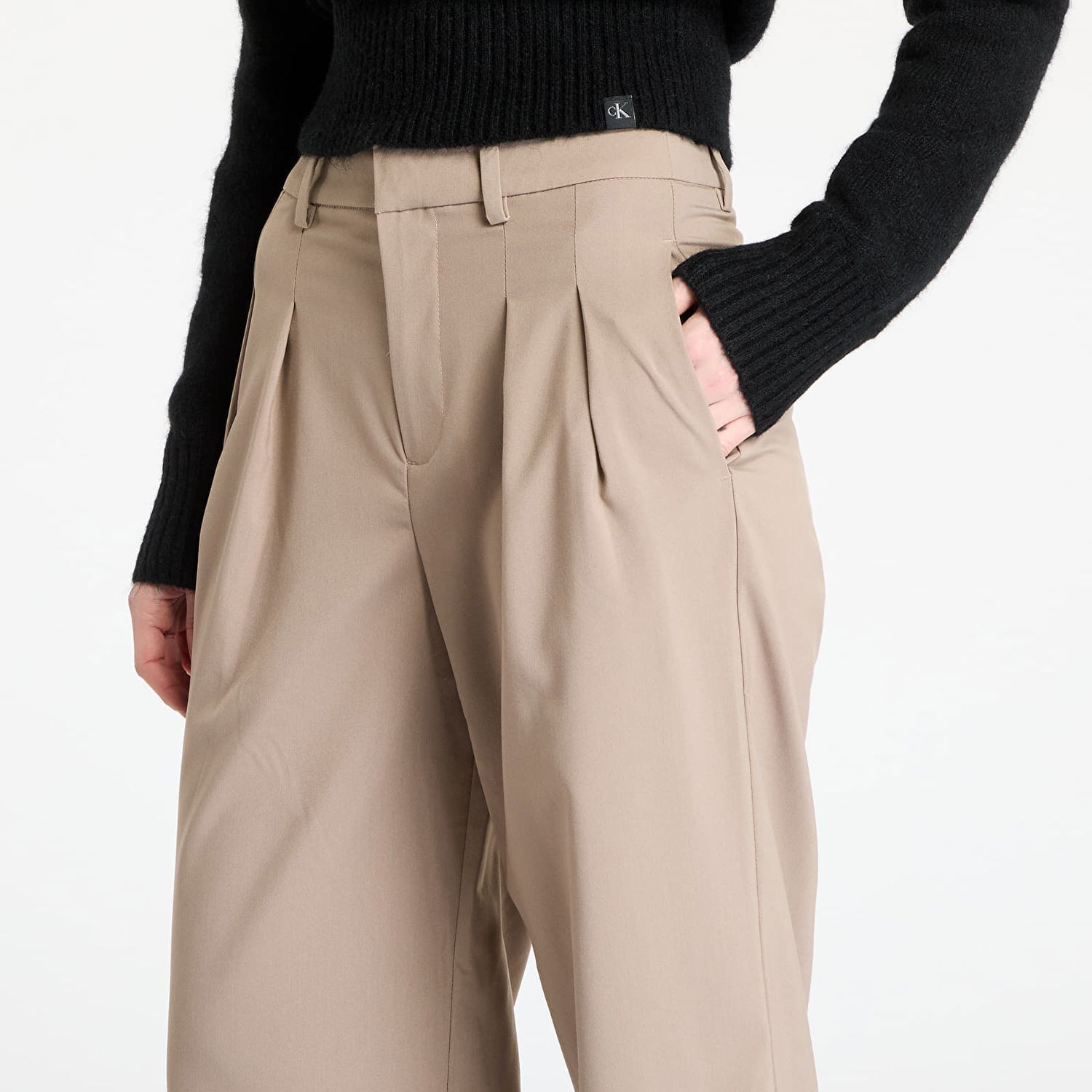 Bukser CALVIN KLEIN Calvin Klein Jeans Tailored Wide Leg Pants Beige | J20J224849 PFW, 1