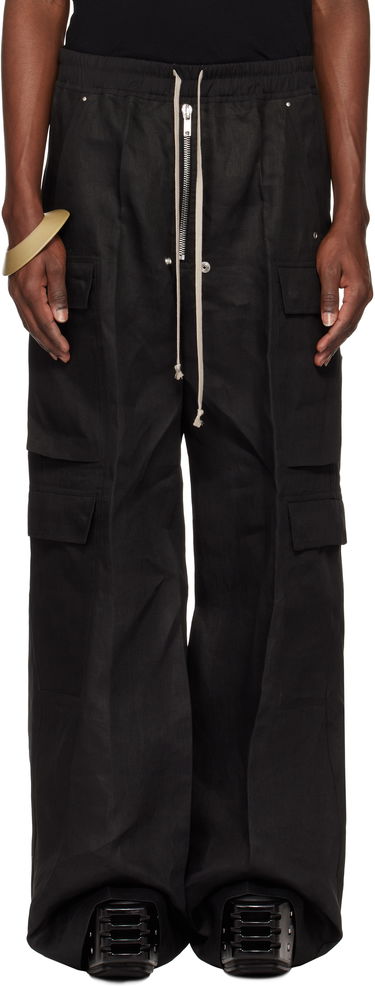 Cargo bukser Rick Owens Rick Owens Hollywood Cargobela Cargo Pants Sort | RU01E5339 TWL, 0
