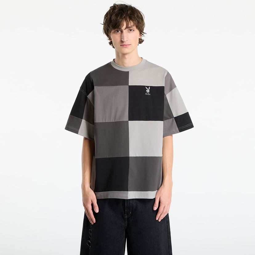 T-shirt Footshop Playboy x FTSHP Patchwork Tee UNISEX Grey Grå | FTSHP_511