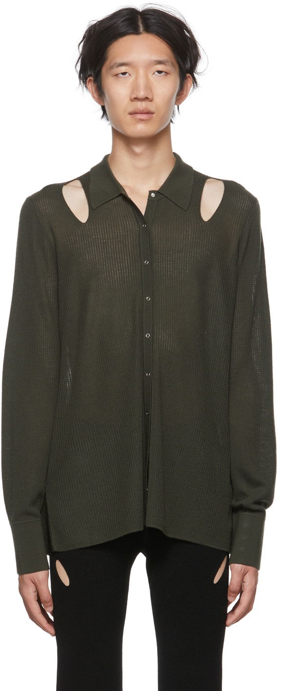 Skjorte Dion Lee Cutout Long Sleeve Cardigan Grøn | C7088P22