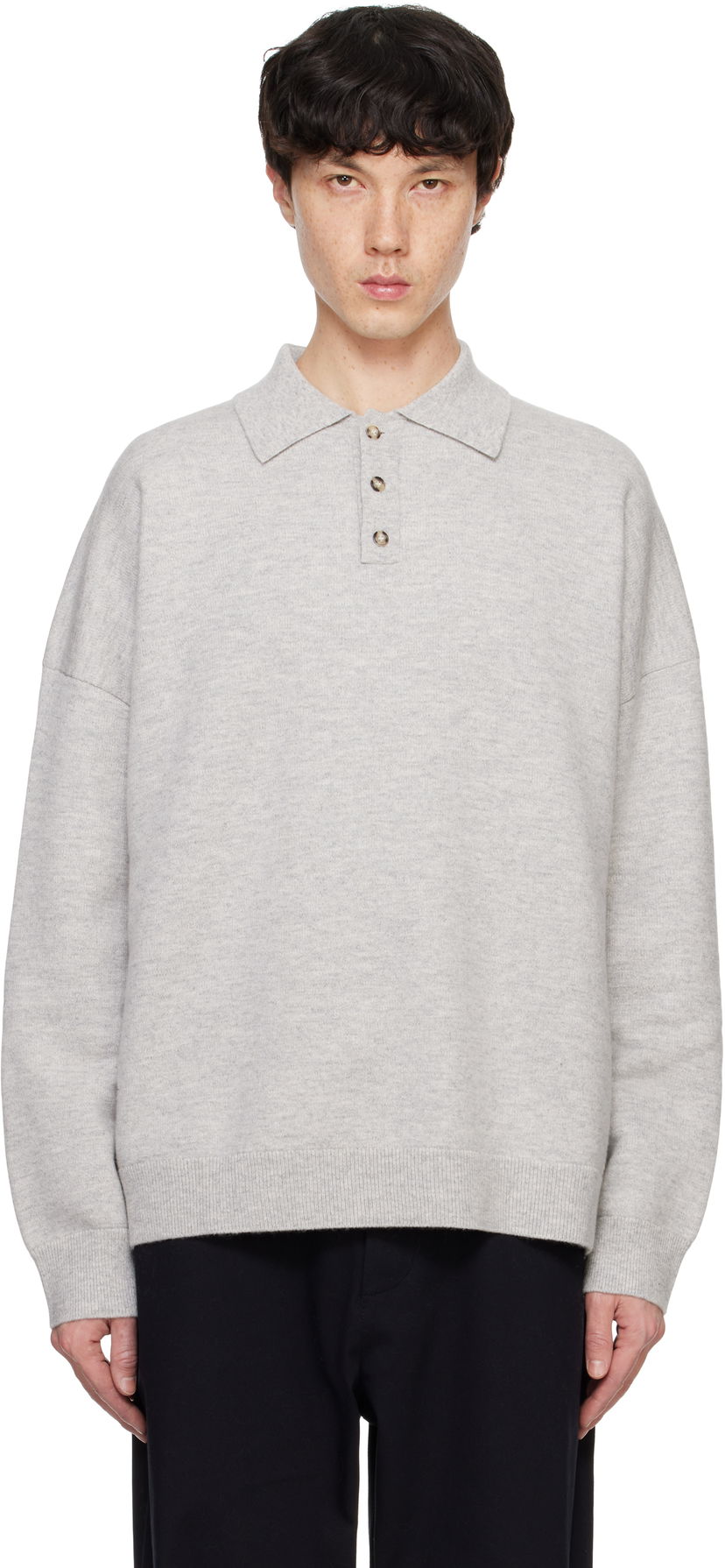 Polo skjorte Nanushka Knit Polo Shirt Grå | NU24FWSW01493