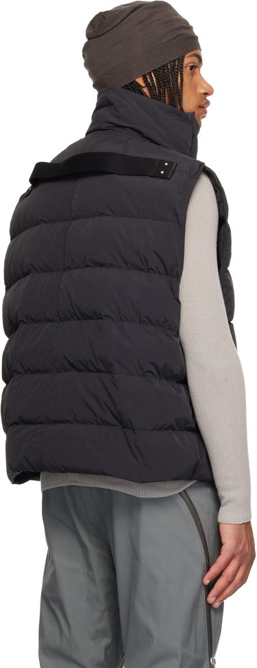 Vest Rick Owens Concordians Flight High Neck Asymmetrical Zip Puffer Down Vest Sort | RU02E1798 MTD1, 2