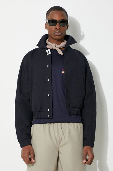Bomberjakke ADER ERROR Navy Blue Wool Bomber Jacket Sort | BN01SSJK0810, 0