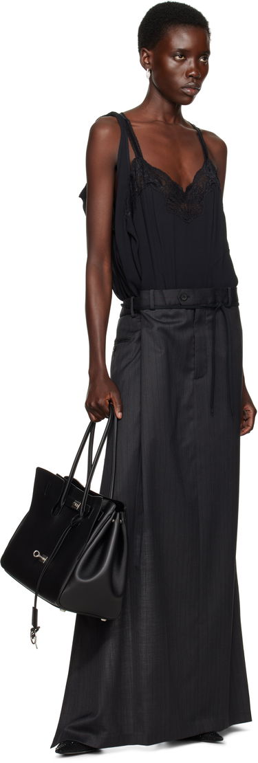 Nederdel Balenciaga Balenciaga Patched Slip Maxi Dress Sort | 814348 TLO32, 3