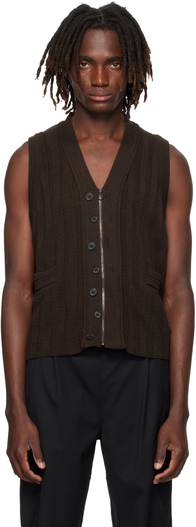 Vest KIKO KOSTADINOV Kiko Kostadinov Fitz Knit Vest Brun | KKAW25KN02-92