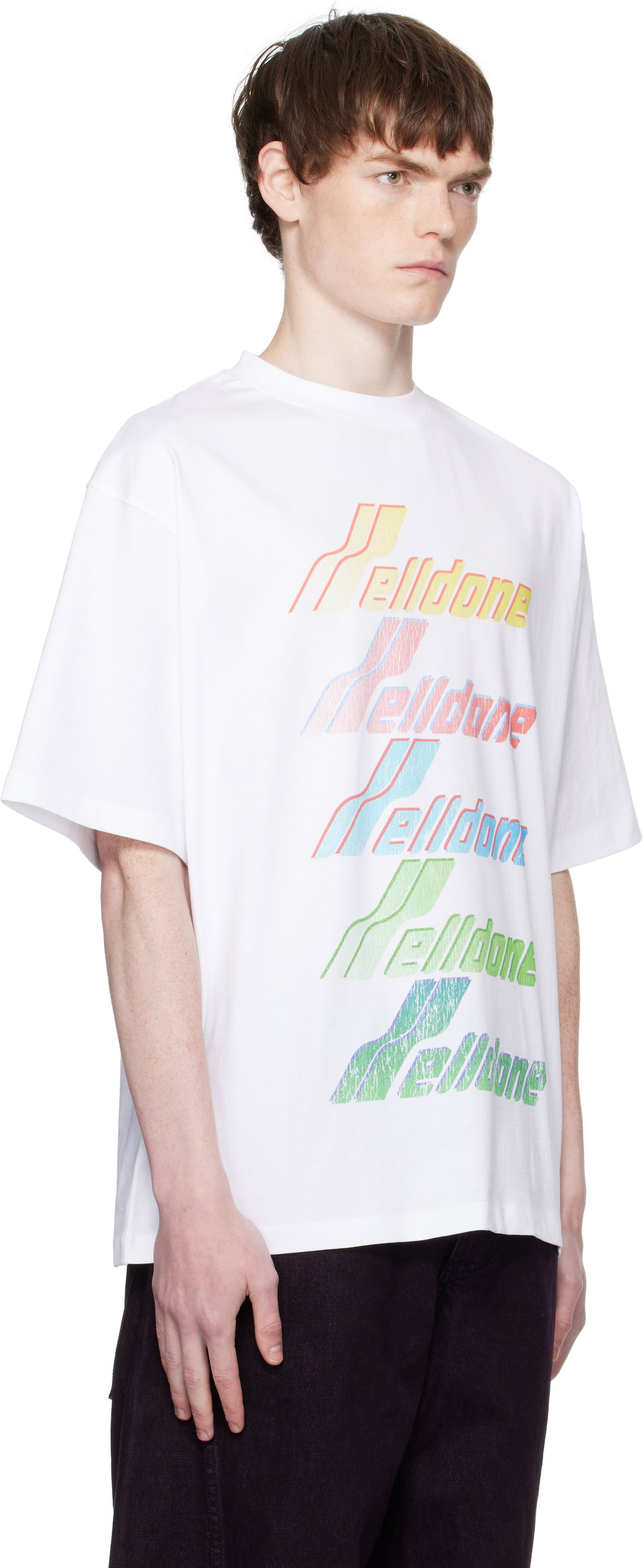 T-shirt We11done Multi Rainbow Logo T-Shirt Hvid | WD-TT2-25-755-U-WH, 1