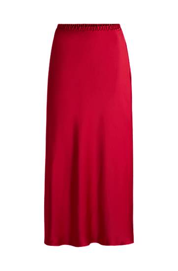 Nederdel BOSS Satin Maxi Skirt Rød | 50534585