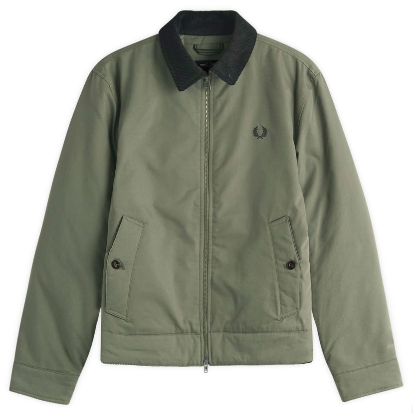 Jakke Fred Perry Fred Perry Cotton Caban Jacket, Size Large Grøn | J8535-W19