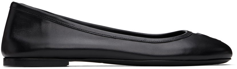 Tøj AMI AMI Paris Round Toe Ami De Cœur Ballerina Flats Sort | FSV804.AL0069
