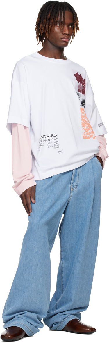 T-shirt Dries Van Noten Dries Van Noten Long Sleeve Show T-Shirt Hvid | 251-021119-1603, 4