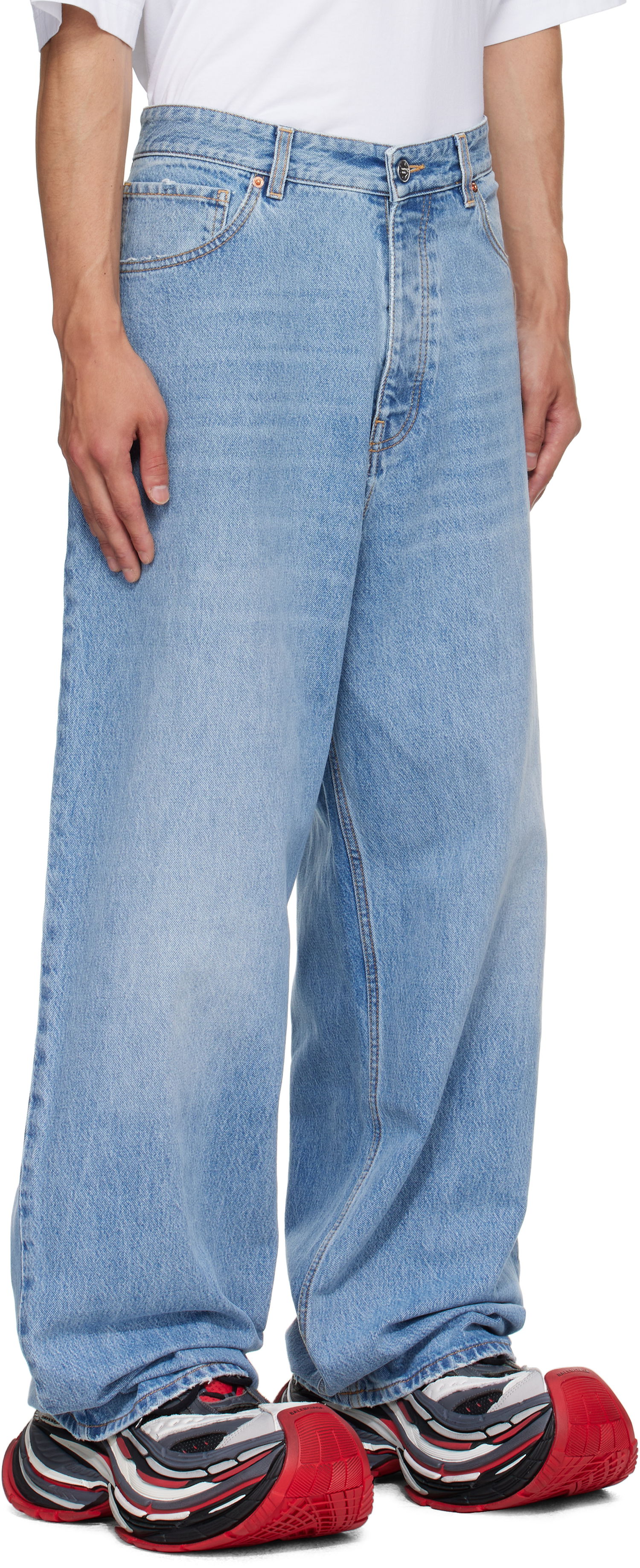 Jeans VETEMENTS Vetements Anarchy Reworked Jeans Blå | UH76DP120LB1, 1