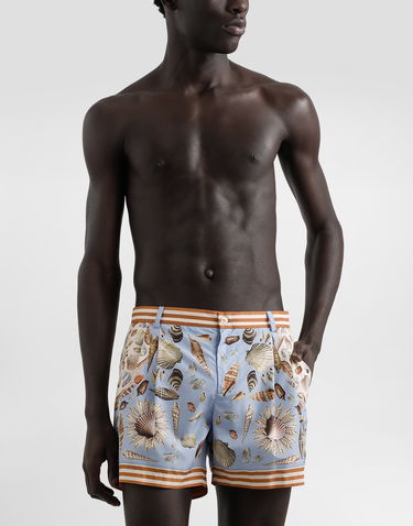 Badetøj Dolce & Gabbana Dolce & Gabbana Shell Print Swim Shorts Blå | M4E68TFIM69HC5PK, 1