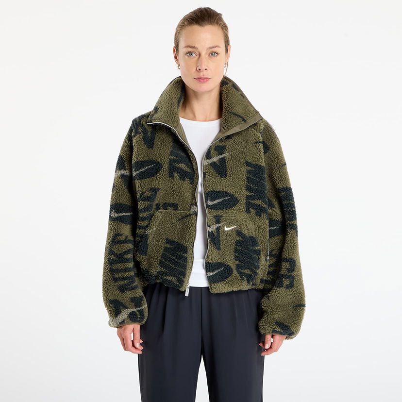Jakke Nike Sportswear High-Pile Fleece Jacket with Logo Pattern Grøn | HV2070-222