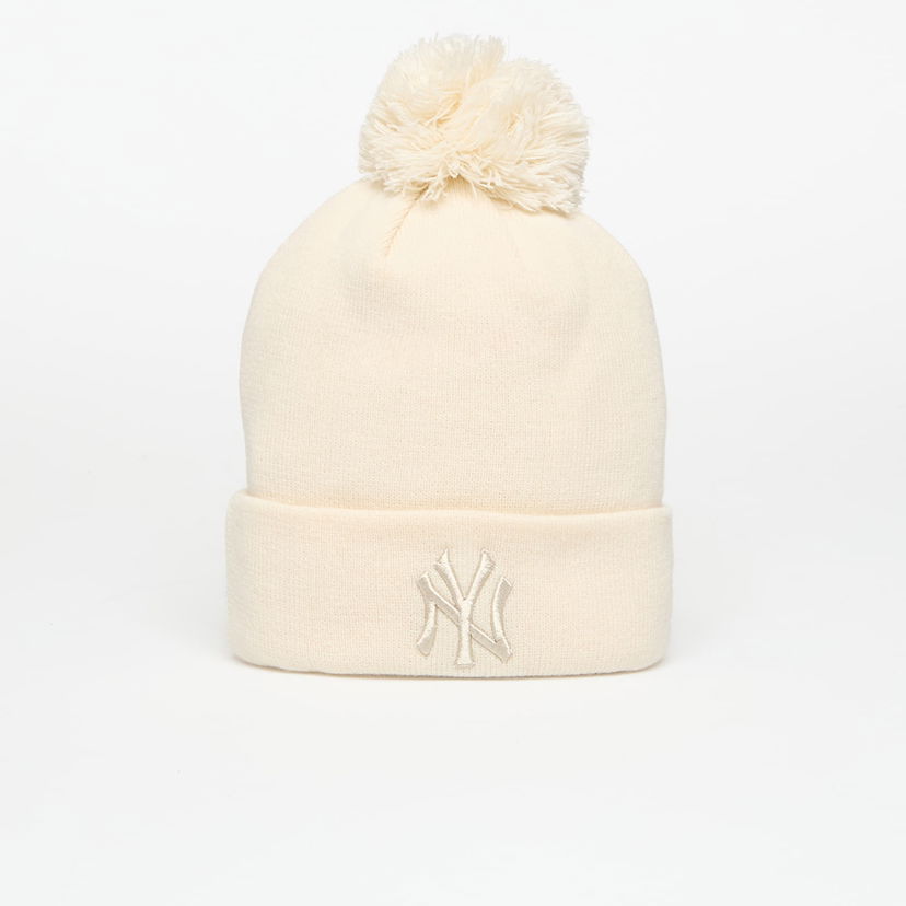 Beanie New Era New York Yankees MLB Knit Metallic Bobble Beanie Hvid | 60691357