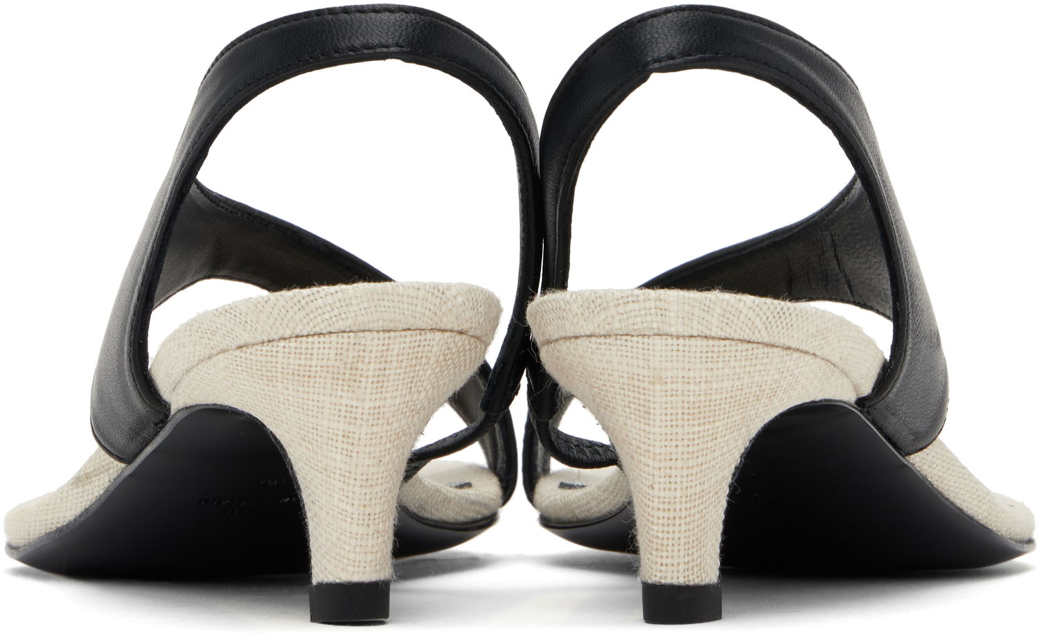 Tilbehør TOTEME TOTEME Leather Thong Heeled Sandals Sort | 252-WAS0201-LE0104, 1