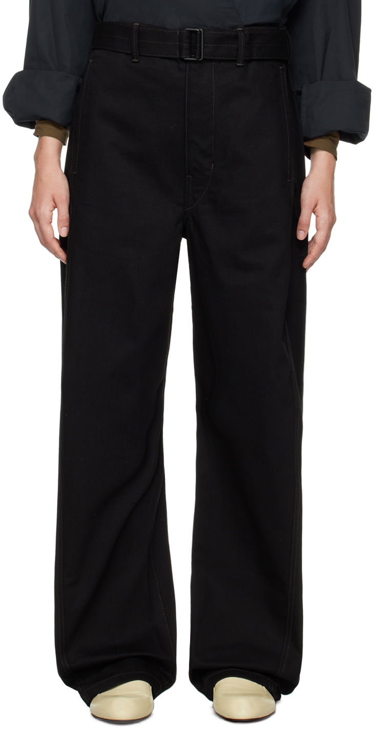 Cargo bukser LEMAIRE Lemaire Twisted Belt Trousers Sort | PA326 LD1000