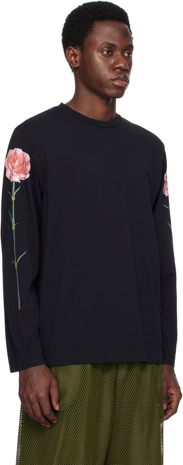 T-shirt Simone Rocha Simone Rocha Carnation Print Long Sleeve T-Shirt Hvid | 5194P32P32A-M 0569, 4