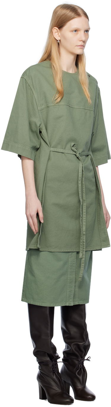 Kjole LEMAIRE Boxy Denim Midi Dress Grøn | TO1129 LD1002, 1