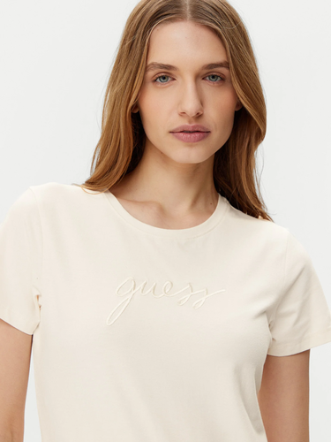 T-shirt GUESS Guess Lucia Short Sleeve T-Shirt Beige | O5GI02KBBU1-G6K5, 0