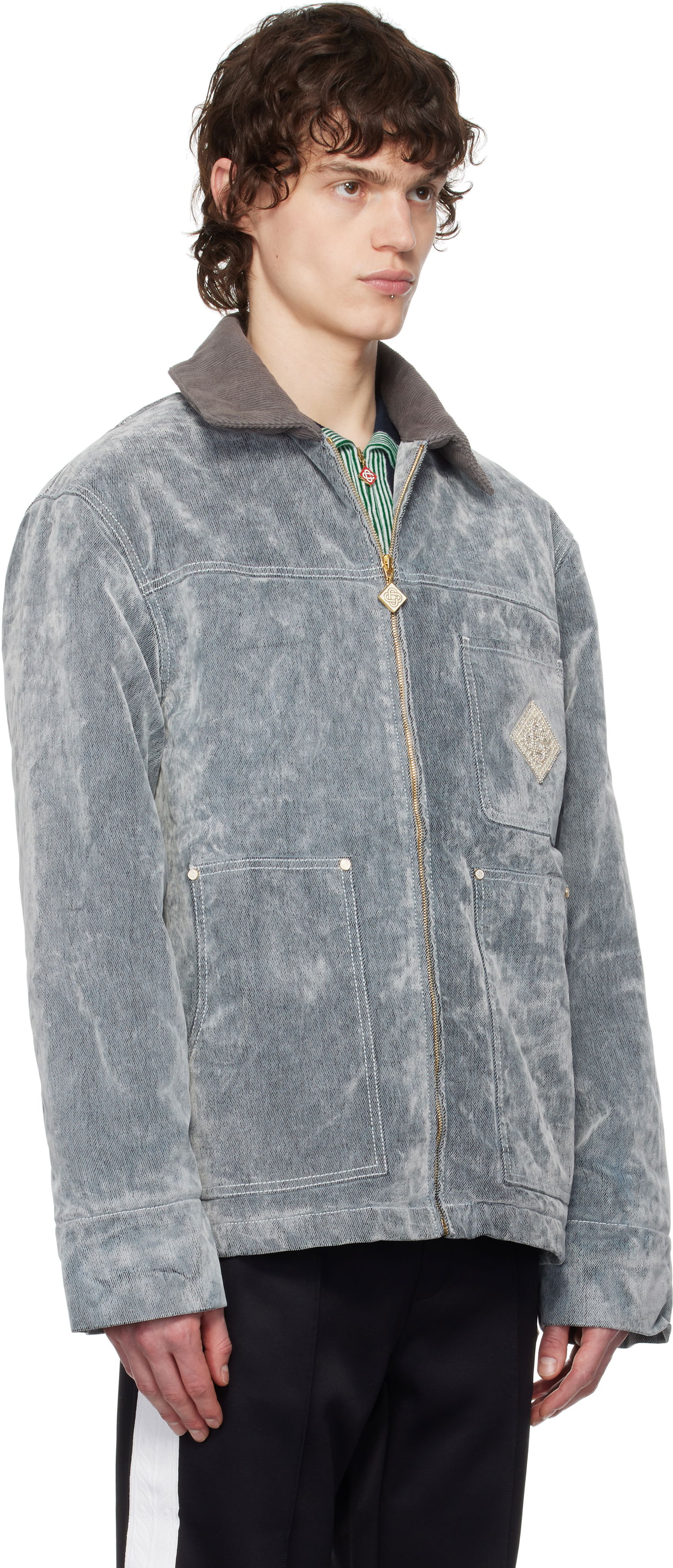 Jakke Casablanca Casablanca Peach Texture Jacket Grå | MPS25-JK-335-01, 1