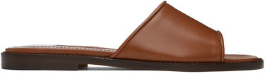Tilbehør Manolo Blahnik Manolo Blahnik Safinanu Leather Slide Sandals Brun | 124-2668, 0