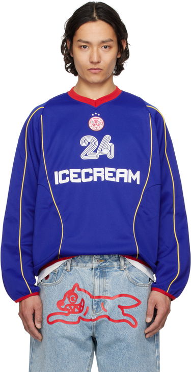 Sweater BBC IceCream ICECREAM Football Long Sleeve Jersey T-Shirt Blå | IC25140, 0