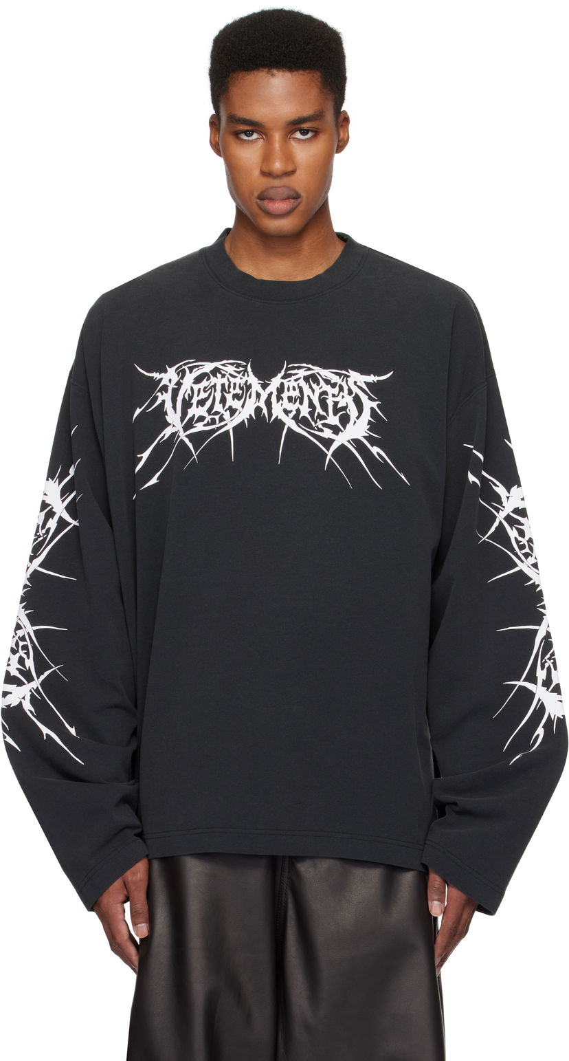 T-shirt VETEMENTS Metal Long Sleeve T-Shirt Sort | UA66LS610BW