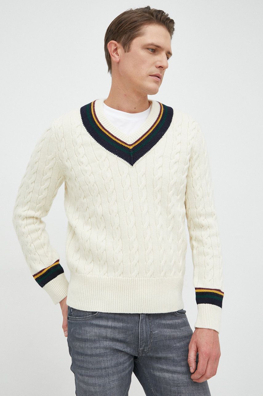 Sweater Polo by Ralph Lauren Wool Sweater Hvid | 710879100001, 0