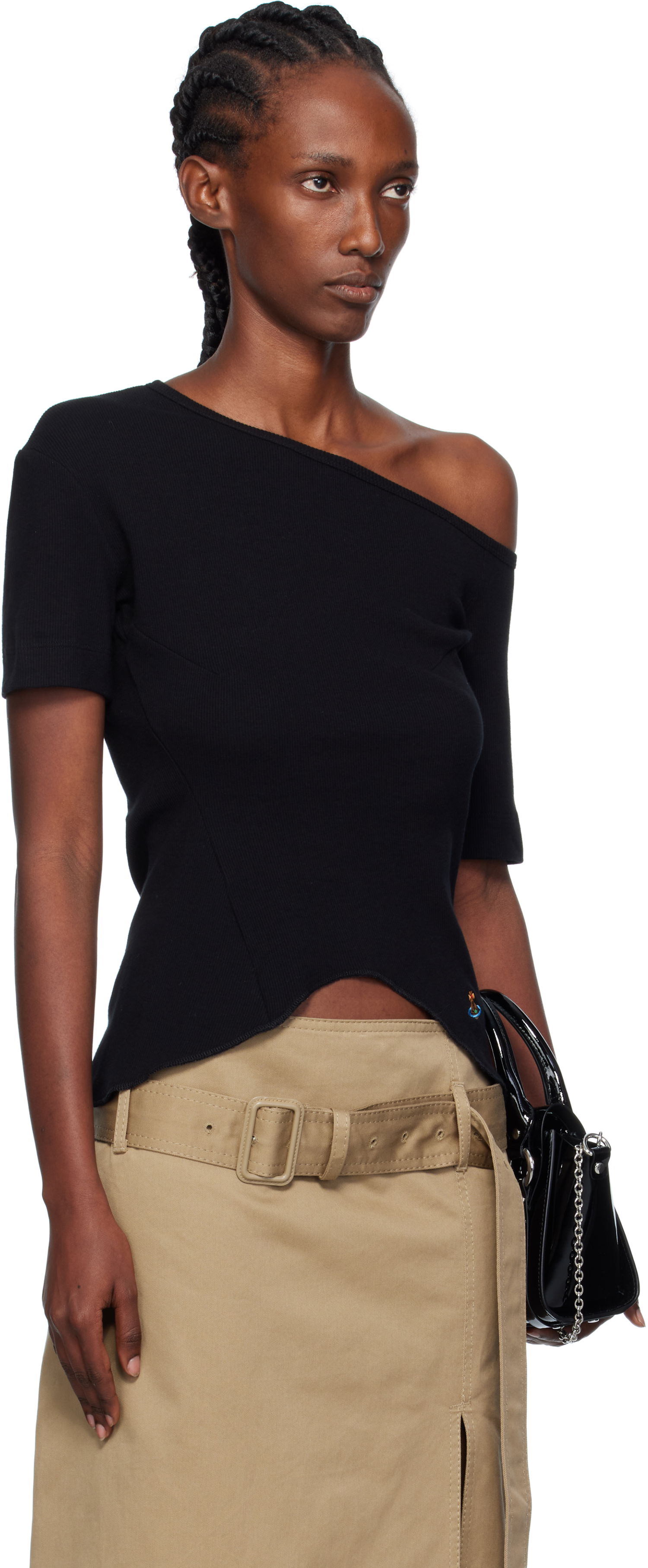 T-shirt Vivienne Westwood Vivienne Westwood Asymmetrical Shoulder T-Shirt Sort | 1G010010-J009C-, 1