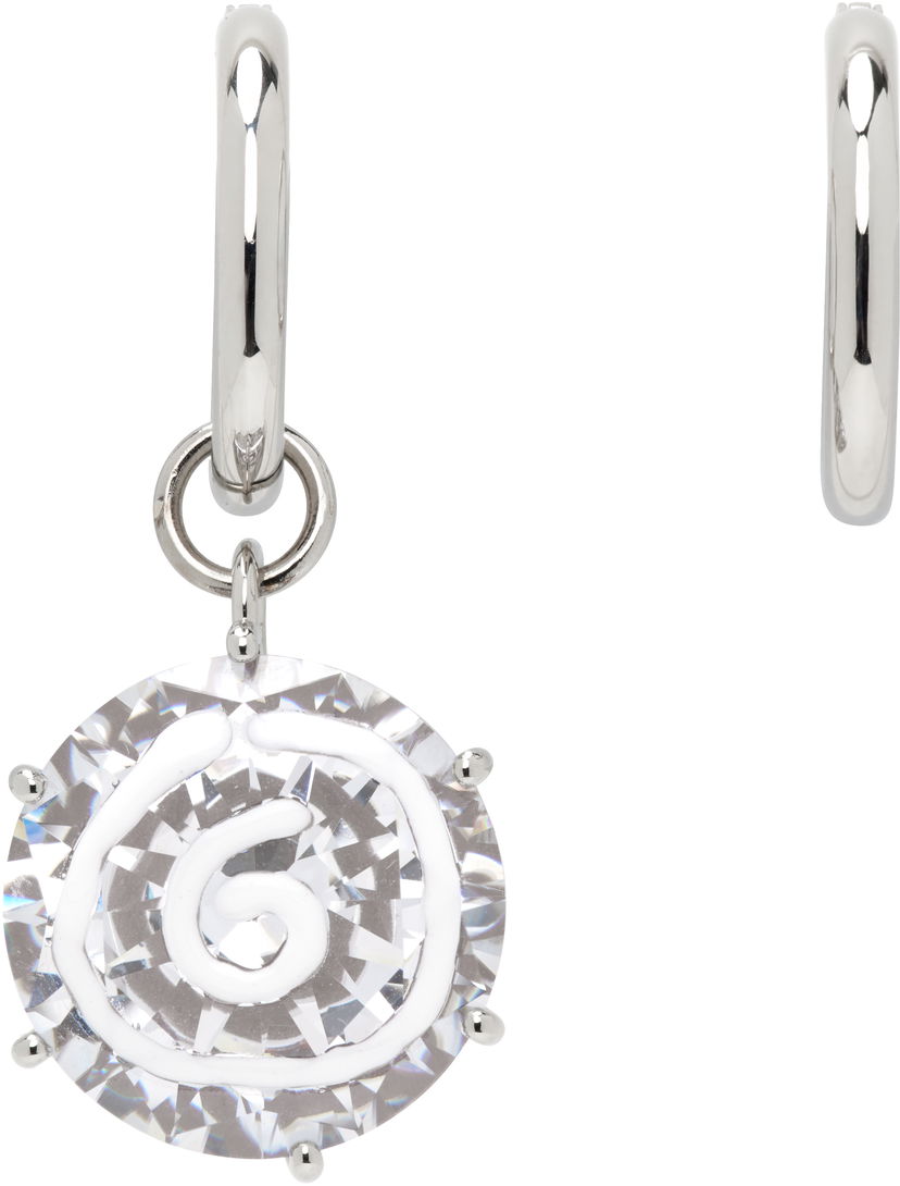 Øreringe Maison Margiela MM6 Maison Margiela Silver Crystal Spiral Drop Earrings Metalisk | SM7VG0087 P8372