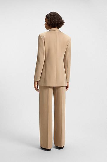 Jakke BOSS Relaxed Fit Double-Breasted Blazer Beige | 50540819, 1