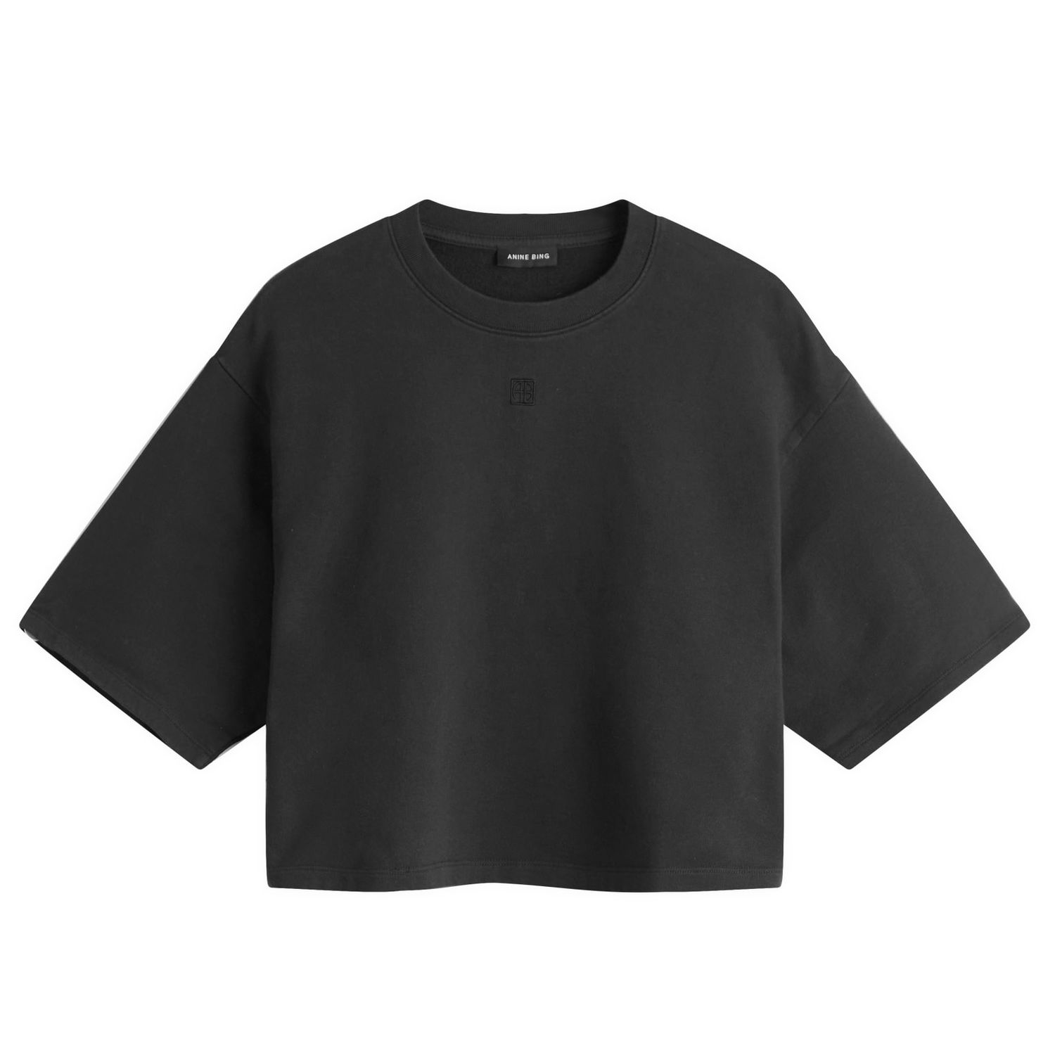 Crop top Anine Bing Anine Bing Myers Cropped T-Shirt, Size Large Sort | A-08-11442-BLK41, 1