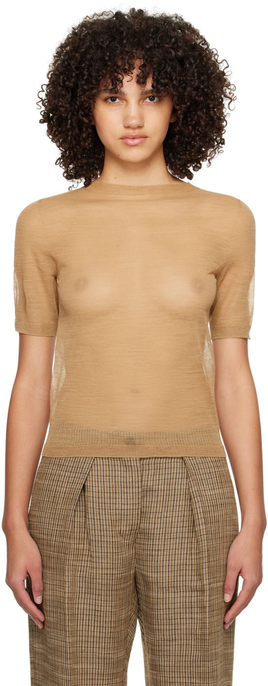 T-shirt Acne Studios Sheer T-Shirt Beige | A60489-, 0