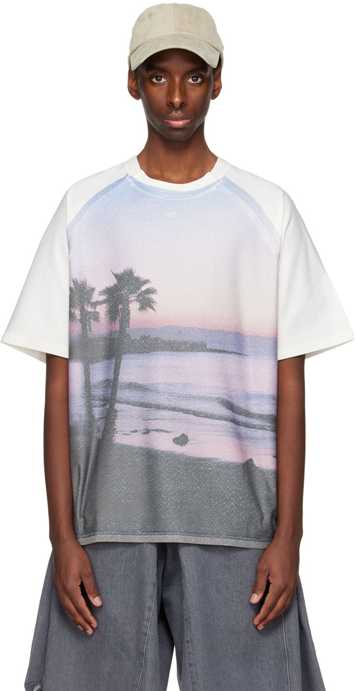 T-shirt ADER ERROR Palm Tree Graphic T-Shirt Hvid | BN01SSTS0106PP, 0