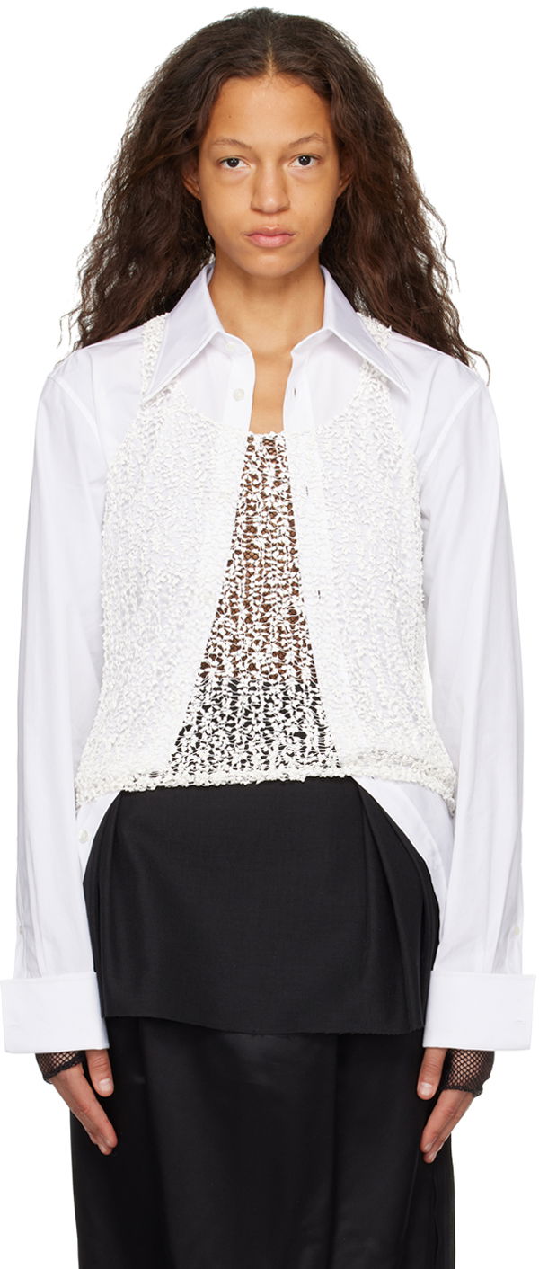 Skjorte Maison Margiela Sheer Tank Top Hvid | S29NL0055 M13010