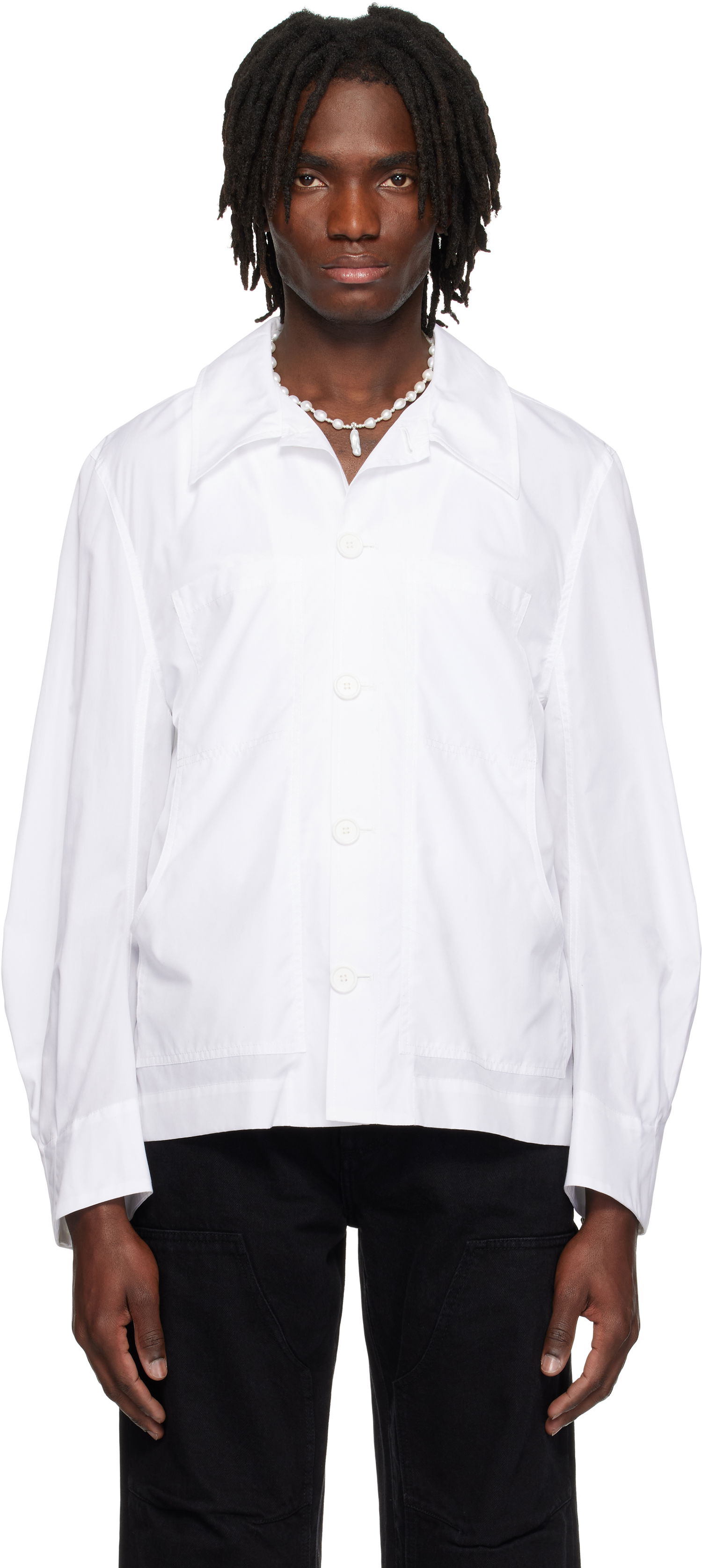 Skjorte Simone Rocha Simone Rocha Workwear Shirt Hvid | 5350D 1025, 0