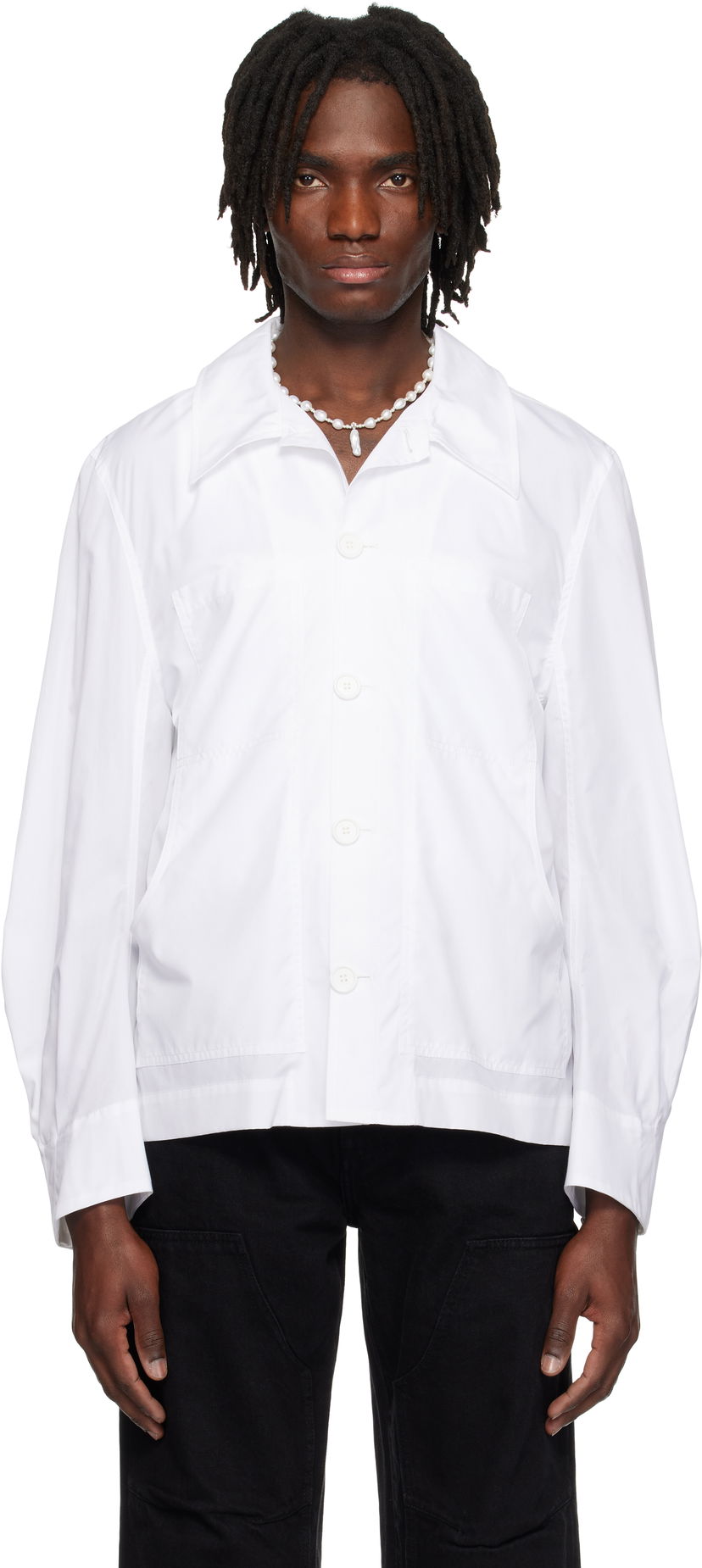 Skjorte Simone Rocha Simone Rocha Workwear Shirt Hvid | 5350D 1025