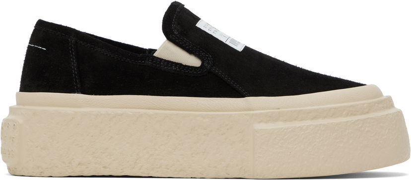 Sneakers og sko Maison Margiela MM6 Maison Margiela Suede Platform Slip-Ons Sort | SH1WS0015 P5246