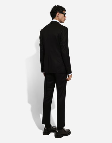 Bukser Dolce & Gabbana Dolce & Gabbana Tailored Flannel Pants Sort | GY6UETGI251N0000, 2