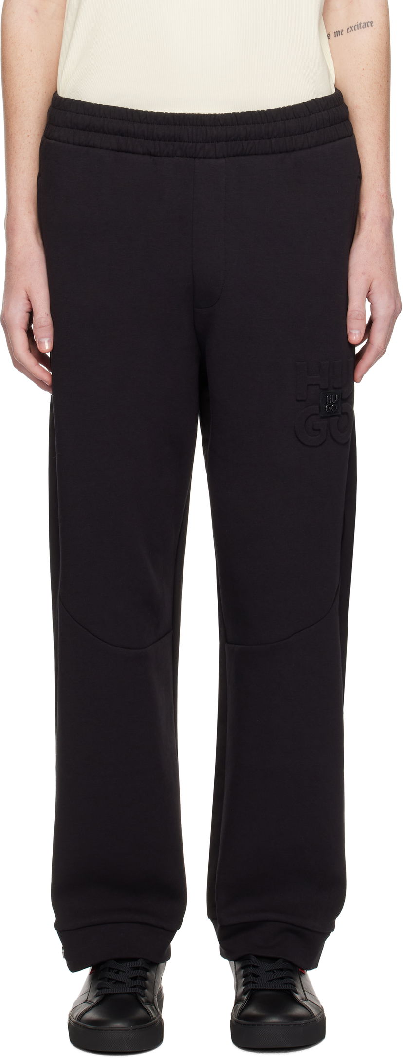 Joggingbukser BOSS Stacked Logo Sweatpants Sort | 50530193